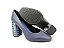 Scarpin Soft Azul Marinho Navy Salto Bloco Tons de Azul 8 cm - Imagem 4