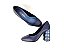 Scarpin Soft Azul Marinho Navy Salto Bloco Tons de Azul 8 cm - Imagem 3