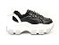 Tênis Chunky Sneaker Preto com Prata Solado Branco 6 cm - Imagem 2