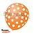Balão n°10 Laranja com Bolinha Branca - Pacote com 25 unidades - Imagem 1
