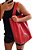 Bolsa Minimalista de Couro Legítimo Vermelho Queimado - Imagem 4