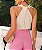 Shorts Barbara Alfaiataria Detalhe Bolsos Rosa - Imagem 2