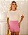 Shorts Barbara Alfaiataria Detalhe Bolsos Rosa - Imagem 1