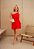 Vestido Vermelho Curto Um Ombro Corrente - Imagem 3