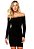 Vestido Preto Manga Longa Ombro a Ombro - Imagem 1