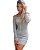 Vestido Cinza mescla Manga Longa Ombro a Ombro - Imagem 1