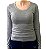 Blusa Feminina Manga longa Cinza Mescla Gola Baixa 96% algodão 4 % elastano - Imagem 1