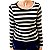 Blusa Feminina Manga longa LISTRADA Gola Baixa 96% algodão 4 % elastano - Imagem 1