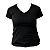 Baby Look Decote V 100% algodão Feminina PRETA Fio 30.1 - Imagem 1
