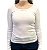 Blusa Feminina Manga longa Branca Gola Baixa 96% algodão 4 % elastano - Imagem 1