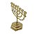 Menorá de Metal Dourado Decorativa com Jerusalém – 7 Braços - Imagem 2