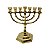 Menorá de Metal Dourado Decorativa com Jerusalém – 7 Braços - Imagem 1