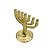 Menorá Jerusalém de Metal Dourado - Mini Menorá - Imagem 2