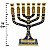 Menorah 12 Tribos de Israel em Metal Dourado 16cm - Imagem 3