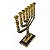 Menorah 12 Tribos de Israel em Metal Dourado 16cm - Imagem 2