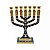 Menorah 12 Tribos de Israel em Metal Dourado 16cm - Imagem 1