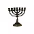 Candelabro Menorah em Metal Ouro Velho - Imagem 1