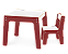 Mesa - Com Cadeira Infantil - Vermelha - Imagem 1