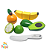 Coleção Comidinhas - Abacate, Banana, Laranja e Limão + Faca - Imagem 1