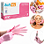 Luva Nitrílica Rosa P Descartável Sem Pó Soft Aid Caixa C/100 Unidades - Imagem 3