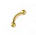 Piercing Barbel Sobrancelha Aço 316L - Dourado - Imagem 1