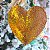 Enfeite Pendente Coração Dourado com Glitter Jogo 4 unidades - Imagem 2