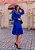 Vestido Midi Peplum Azul em Lese Forrado - Imagem 3