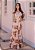 Vestido Longo Creme e Marrom Floral em Suplex Soft - Imagem 3