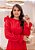 Vestido Midi Max Evasê Vermelho em Crepe Twill - Imagem 5
