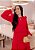 Vestido Midi Max Evasê Vermelho em Crepe Twill - Imagem 2