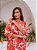 Vestido Evasê Max Midi Crepe Alfaiataria Light Laranja Floral com Botão - Imagem 1