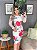 Vestido Tubinho Floral Manga em Tule - Imagem 1