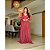 Vestido Punho de Tule Brilho Dubai Marsala - Imagem 1