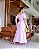 Vestido manguinha curta listrado moda Rosa - Imagem 3