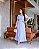 Vestido manguinha curta listrado moda Azul - Imagem 2