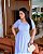 Vestido manguinha curta listrado moda Azul - Imagem 1