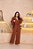 Conjunto Feminino Calça Pantalona e Blusa Bata com Babado Boho Chic - Imagem 1
