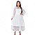 Vestido Julie Tule Branco Bolinhas Longuete - Imagem 1