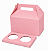 Caixa Maleta para 2 Cupcakes Rosa Claro - Pct com 10 Unidades - Imagem 1