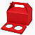 Caixa Maleta para 2 Cupcakes Vermelho - Pct com 10 Unidades - Imagem 1