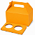 Caixa Maleta para 2 Cupcakes Laranja Claro - Pct com 10 Unidades - Imagem 1