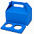 Caixa Maleta para 2 Cupcakes Azul Turquesa - Pct com 10 Unidades - Imagem 1