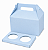 Caixa Maleta para 2 Cupcakes Azul Claro - Pct com 10 Unidades - Imagem 1