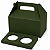 Caixa Maleta para 2 Cupcakes Verde Musgo - Pct com 10 Unidades - Imagem 1