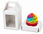 Caixa Maleta para 1 Mini Cupcake com Visor 6x6x6 - Pct com 10 Unidades - Imagem 1