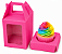 Caixa Maleta para 1 Mini Cupcake com Visor 6x6x6 - Pct com 10 Unidades - Imagem 1