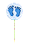 Toppers / Tags para Cupcakes Pezinhos Azuis - Pct com 6 unidades - Imagem 1