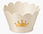10 Wrapper para Cupcakes 5x3,5x3,5 - Marfim Perolado com Coroa Dourada - Imagem 1