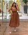 Vestido Midi Poá Marrom Plus Size - Imagem 1