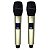 Microfone Duplo Sem Fio Ls916 Base Champagne 32 Frequências - Imagem 2